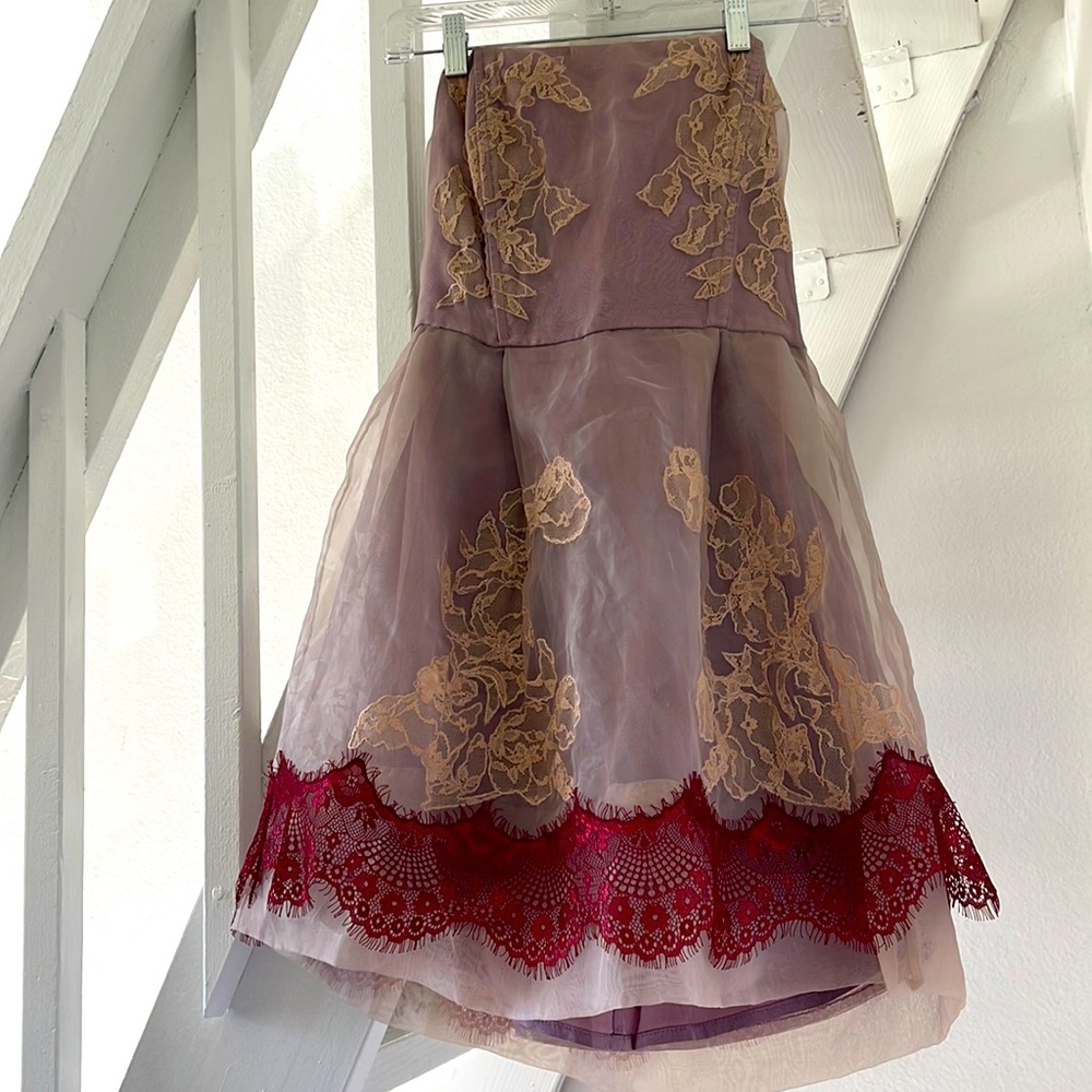 ASOS Tulle Embroidered Strapless Dress